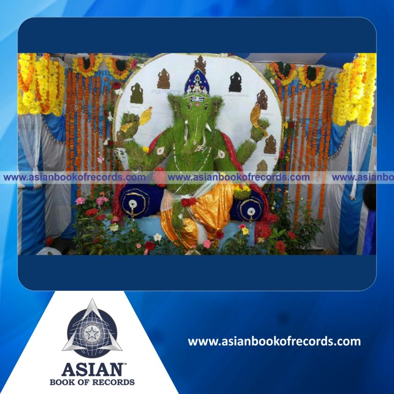 Lord Ganesha made with Paddy Seeds