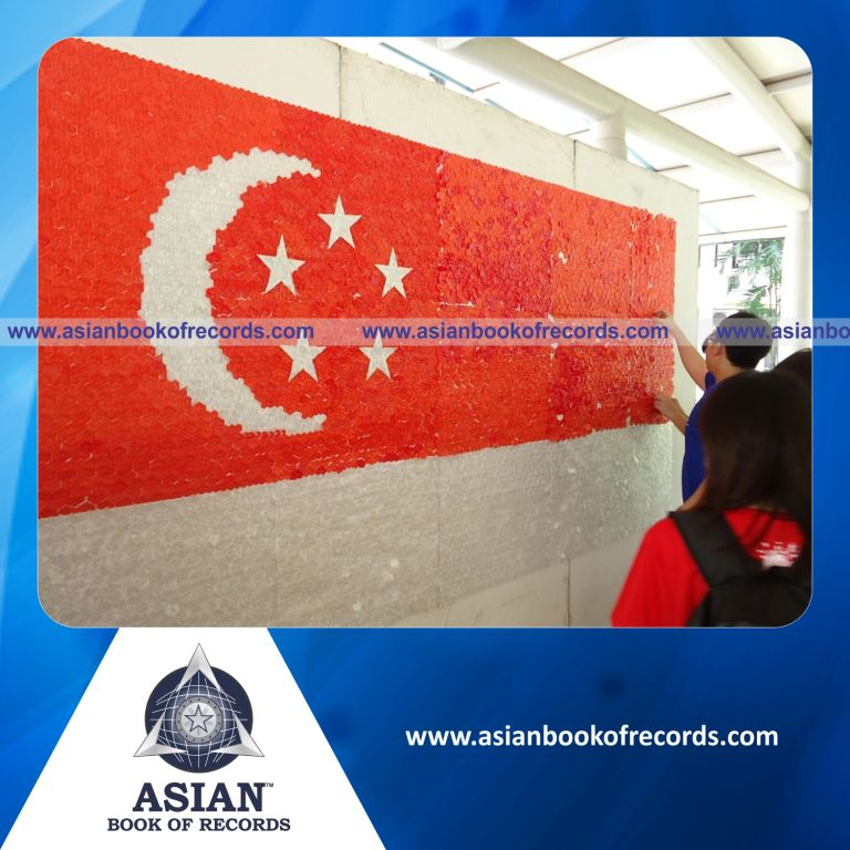Largest National Flag made of Straw Hearts