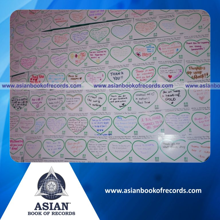 Largest Heart Formation made of Message Cards