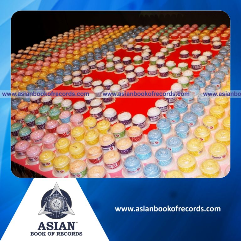 Largest Logo made with Towel Cupcakes