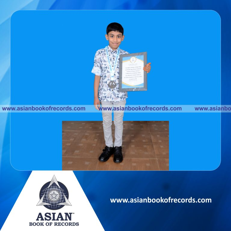 Highest Number of Single Digit and Double Digit Mental Arithmetic Problems (2 Rows) Solved in 3 Minutes by an Individual (Male)