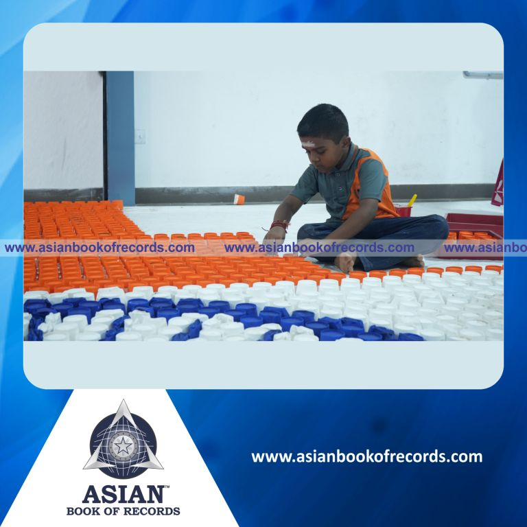 Largest National Flag made with Paper Cups by an Individual (Minor-Male)