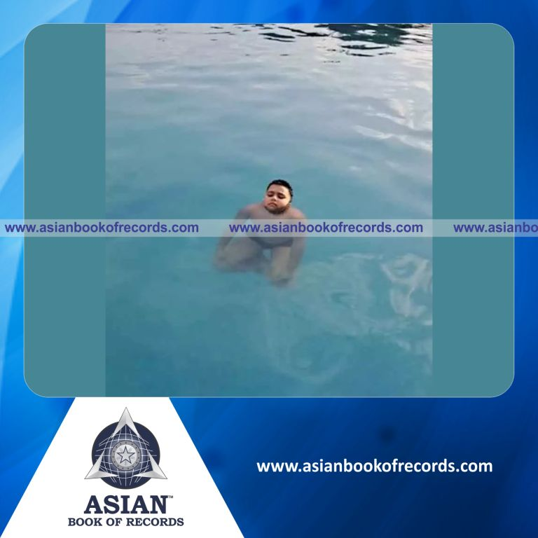 Longest Time to Float on Water in a Sitting Padamasana Position by an Individual (Minor-Male)